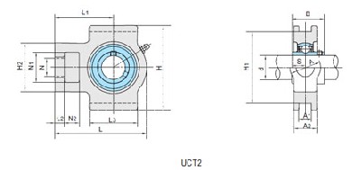  Take up flange housing with set screw 