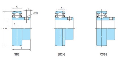 Insert bearing with set screw and flat head at one end