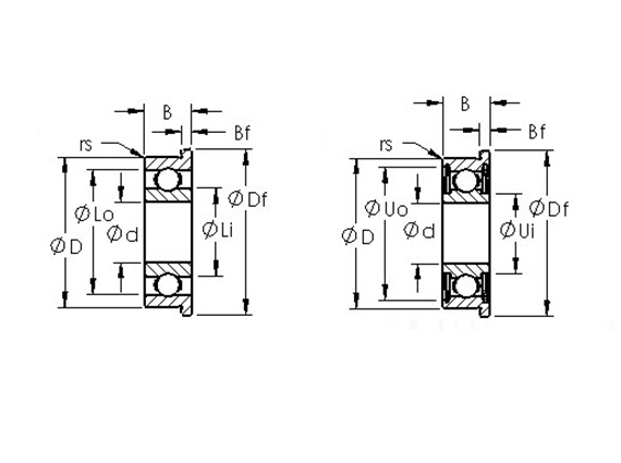 不锈钢英制微型法兰轴承（开式、ZZ、2RS）
