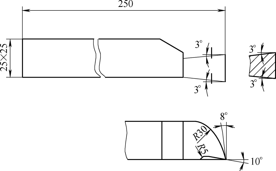 图2  内孔刀具角度