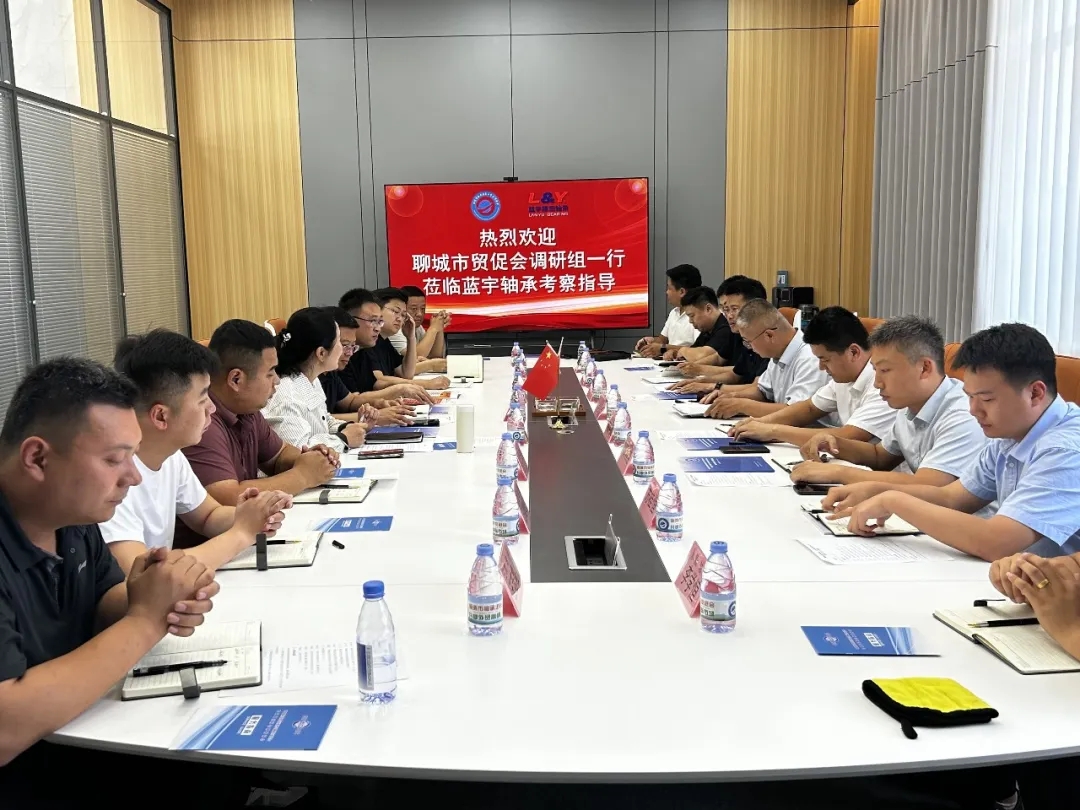 聊城市贸促会一行来临清调研,考察参观蓝宇轴承