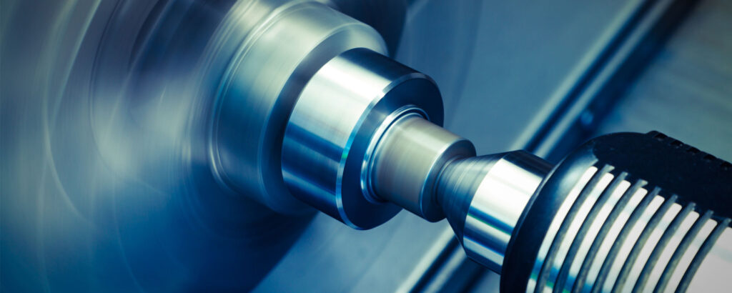Close up photograph of a machining tool.